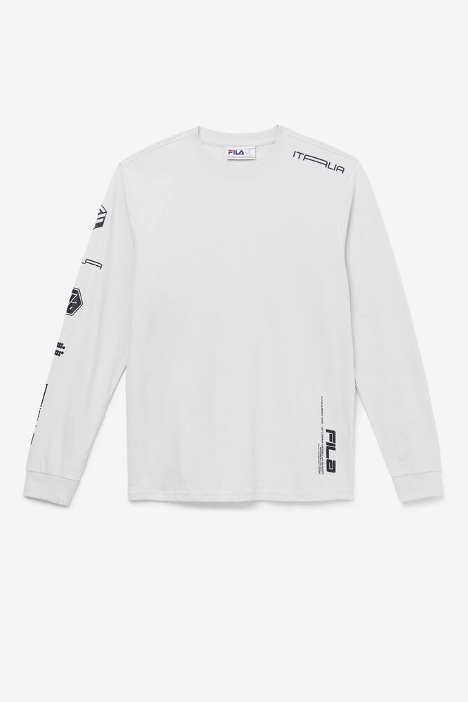 Fila Phantom Long Sleeve T-Shirt White - Mens - 01296SZGO